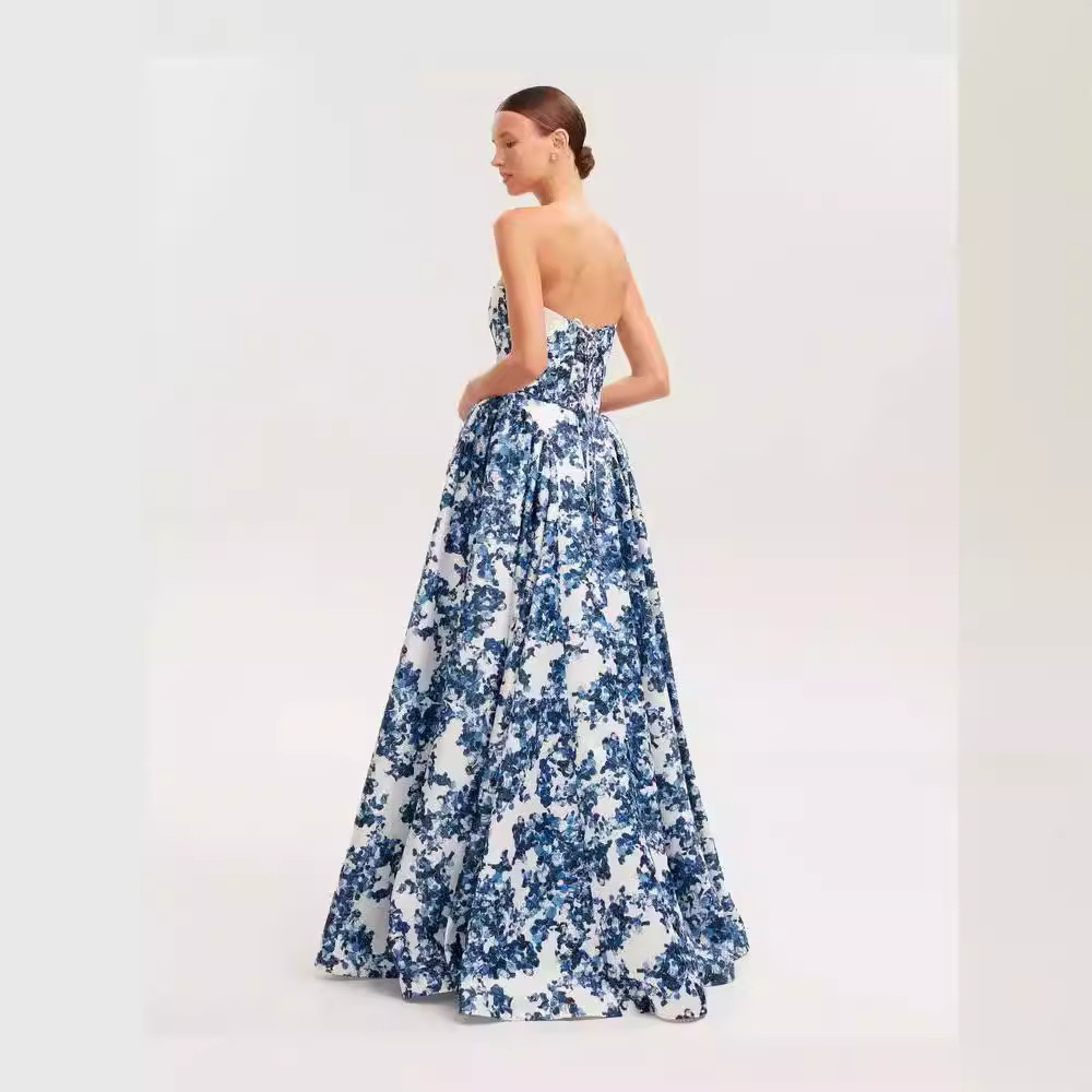 Abito da donna primavera estate con spalle scoperte, stile europeo-americano, taglio tridimensionale, lungo abito da sera elegante, nuovo 2025_voghion.com