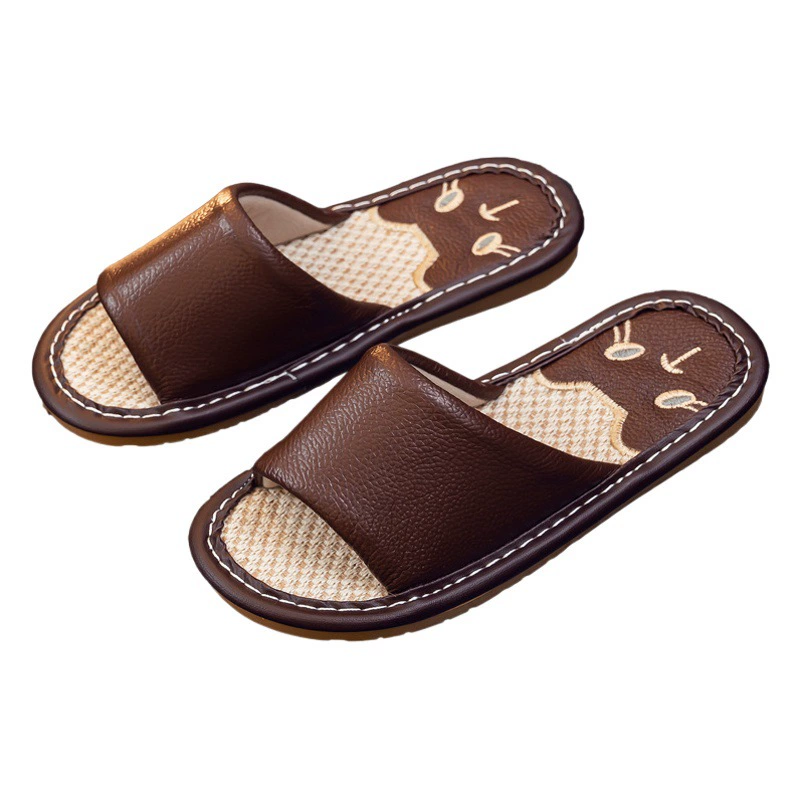 Тапочки для мальчиков из натуральной кожи, домашние женские летние домашние женские детские тапочки из воловьей кожи, мужские весенние и осенние