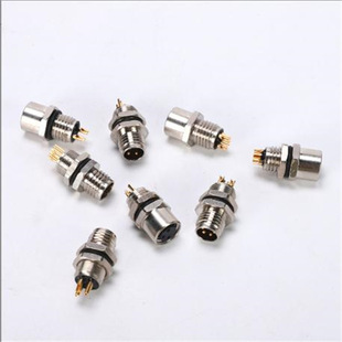 M8 Aviation Plug Waterproof Connector Flange Seat 3-Core 4-Pin Hole Male and Female Sensor Welding-Free Straight Elbow Metal