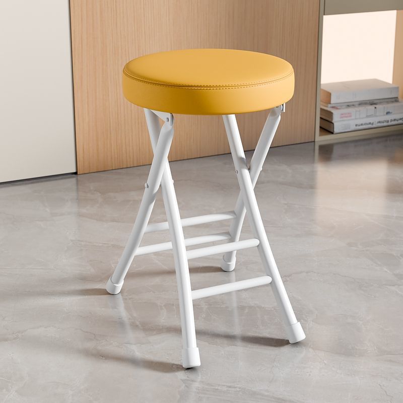 [두꺼운 쿠션] 흰색 프레임 노란색 표면 접이식 의자