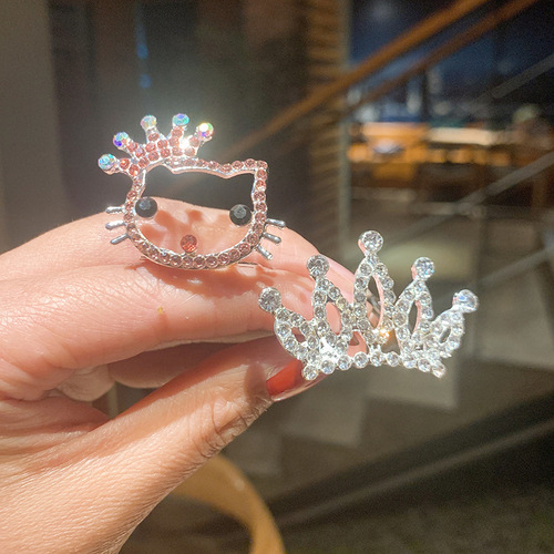 Children's crown tiara princess rhinestone girl little girl birthday crown headband bangs hair comb hair accessories for women