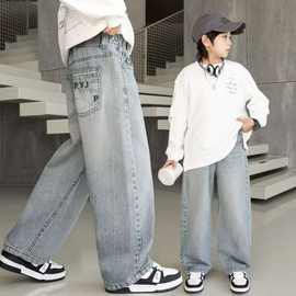 2025春秋季新款童装儿童牛仔裤韩版中大童宽松直筒裤洋气休闲韩版