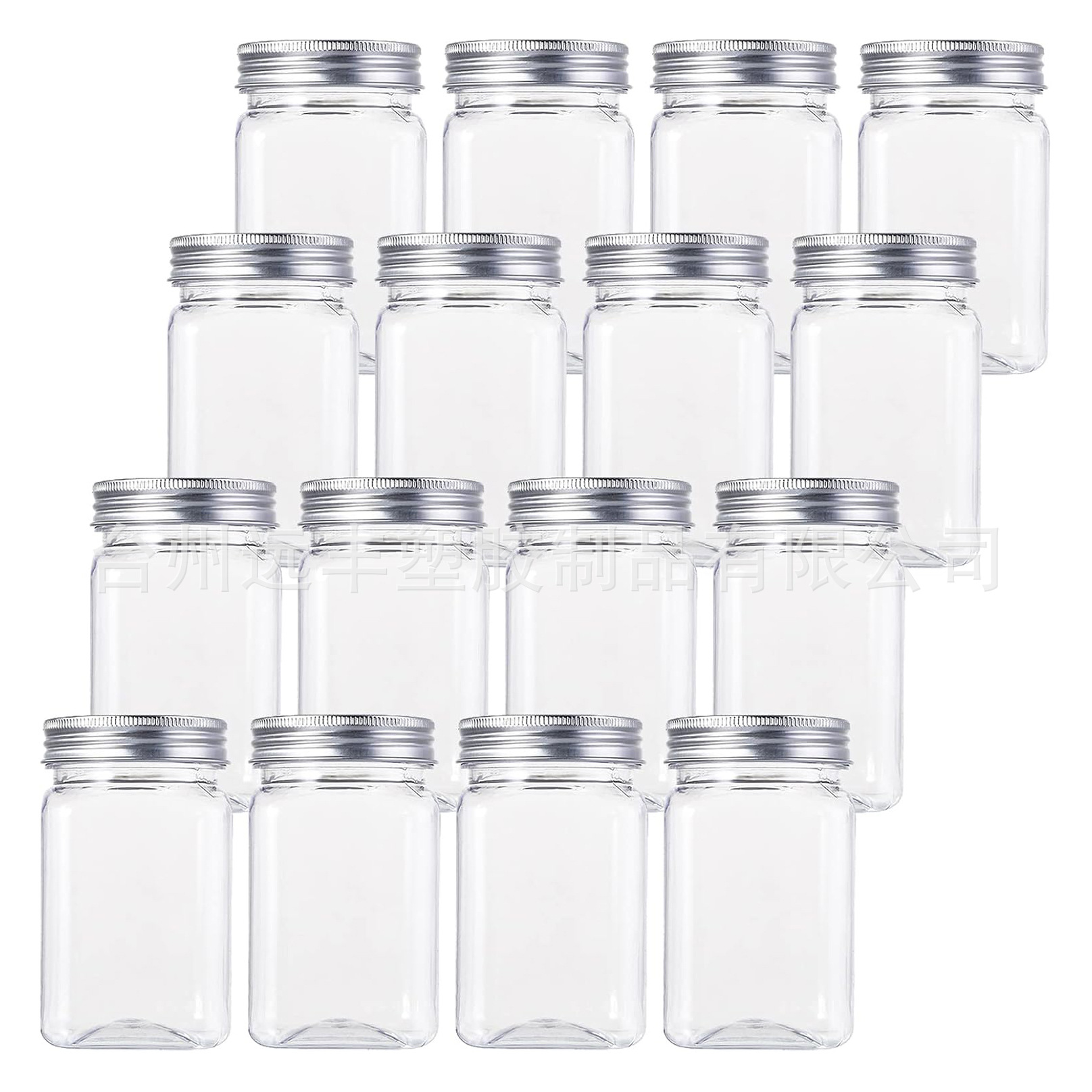 360ml Plastic Square Jar Biscuit Nut Jar 12oz Plastic Pet Transparent Bottle