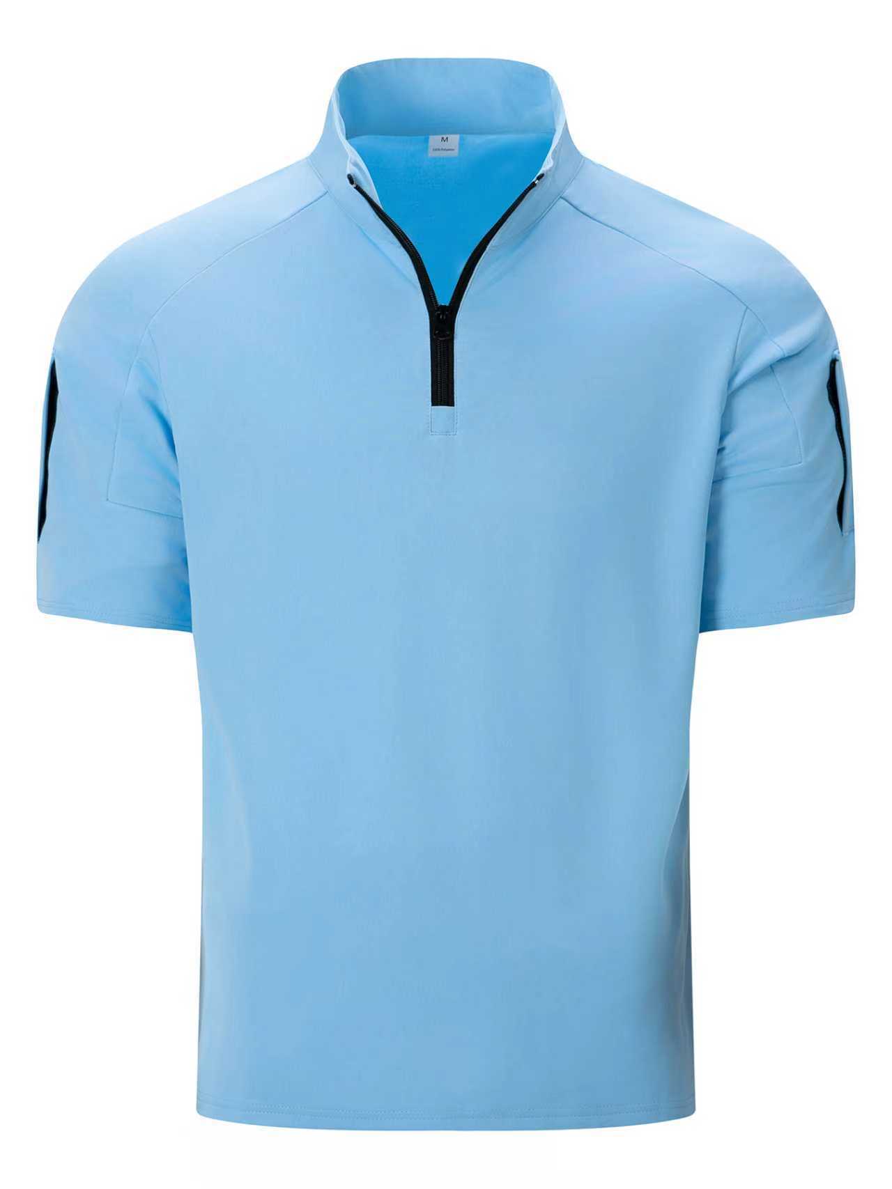 Men's Summer Tactical Sportswear Set, Quick-Dry Two-Piece Outfit With Arm Pocket For Outdoor Training & Casual Wear_viptrois.com
