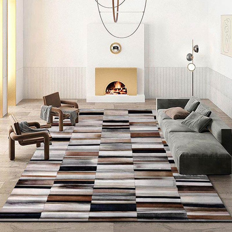 Alfombra de piel de vaca natural hecha a mano sala de estar doméstica irregular alfombra de piel de vaca real alfombra de mesa de té alfombra personalizada