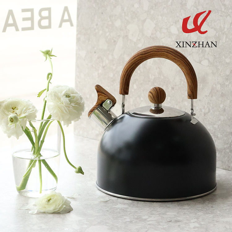 Nuevo negro plegable mango silbato hervidor 2.5L transfronteriza silbato hervidor estilo europeo silbato hervidor al por mayor