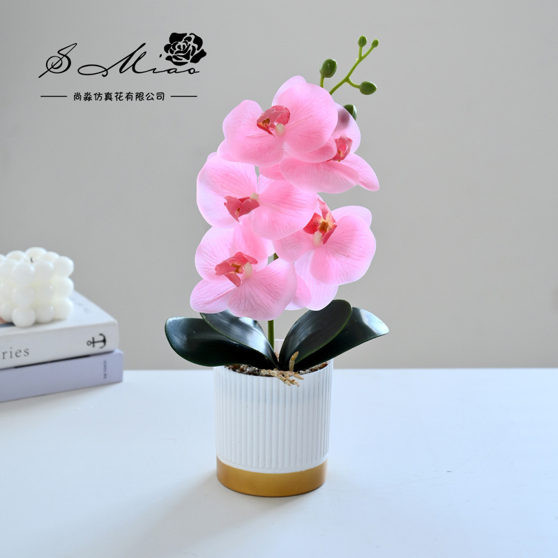 Flores falsas impresión 3D película sensación mariposa orquídea bonsai simulación decoración interior creativa simulación maceta plantación verde