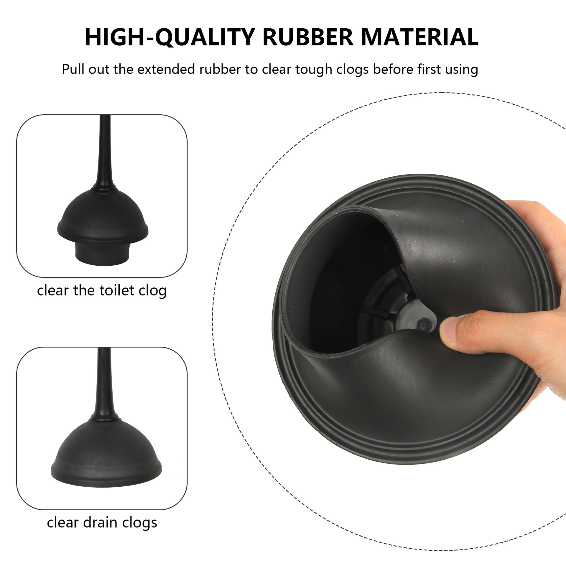 Set di spazzole per WC senza angoli morti, sbloccanti, in silicone bianco, strumento per la pulizia del WC_voghion.com