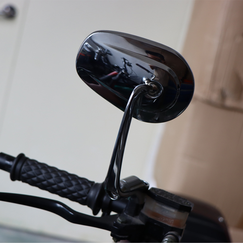 Universal Reversing Mirror Retro Scooter Accessories Modified Aluminum Alloy Oval Rearview Mirror Electric Vehicle Reflector