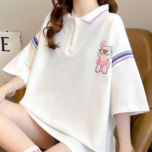 Girls' Shirts, Summer Fashionable Casual Tops, Children's Summer Shirts, Little Girls' Short-Sleeved T-Shirts