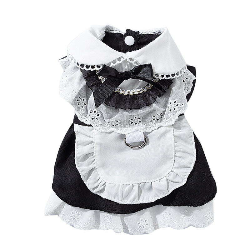Gato primavera verano princesa estilo JK mucama falda media y pequeña perro estilo universitario perro falda de encaje ropa para perros