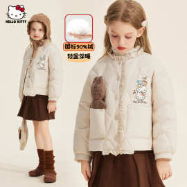 儿童冬季羽绒服2025新款甜美森系90%白鸭绒中大童装外套批发