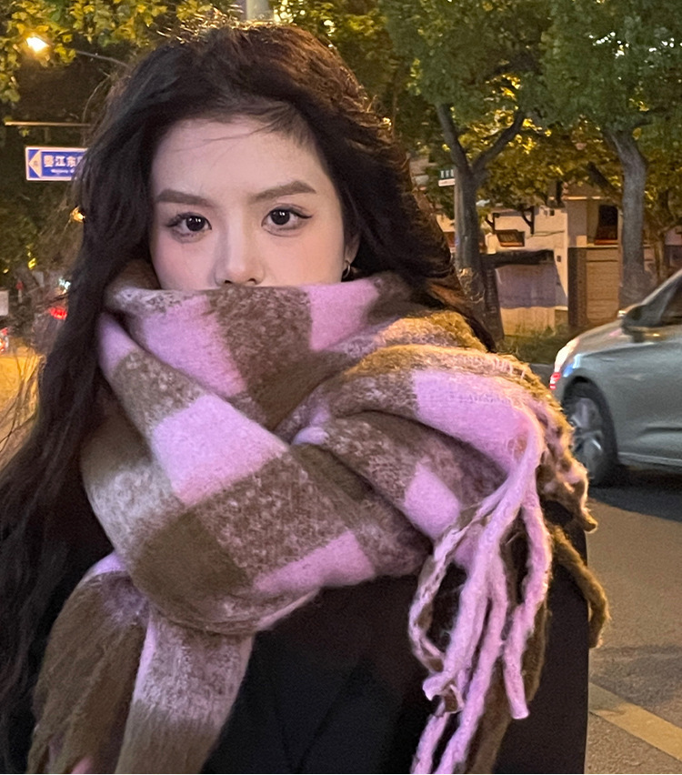 Scarf 2025 Autumn And Winter Women's High-end Winter New Imitation Cashmere Plaid Shawl_viptrois.com