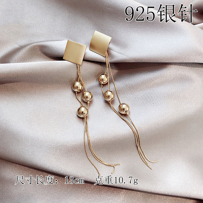S925银针韩国感2019新款潮长款流苏气质网红耳钉