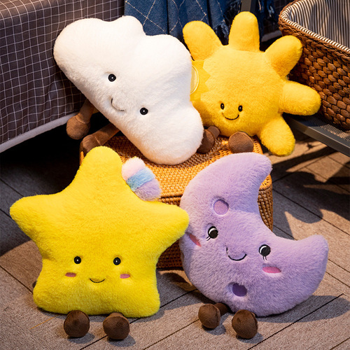 ins Nordic style little sun pillow plush toy moon cloud cushion star doll soft decoration