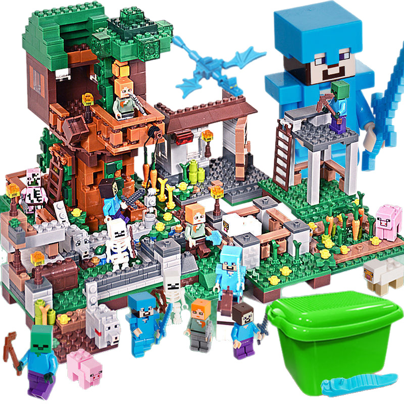 積み木 知育玩具 組み立ておもちゃ 子供向け マシン式 洞窟 村 木の家 6～12歳