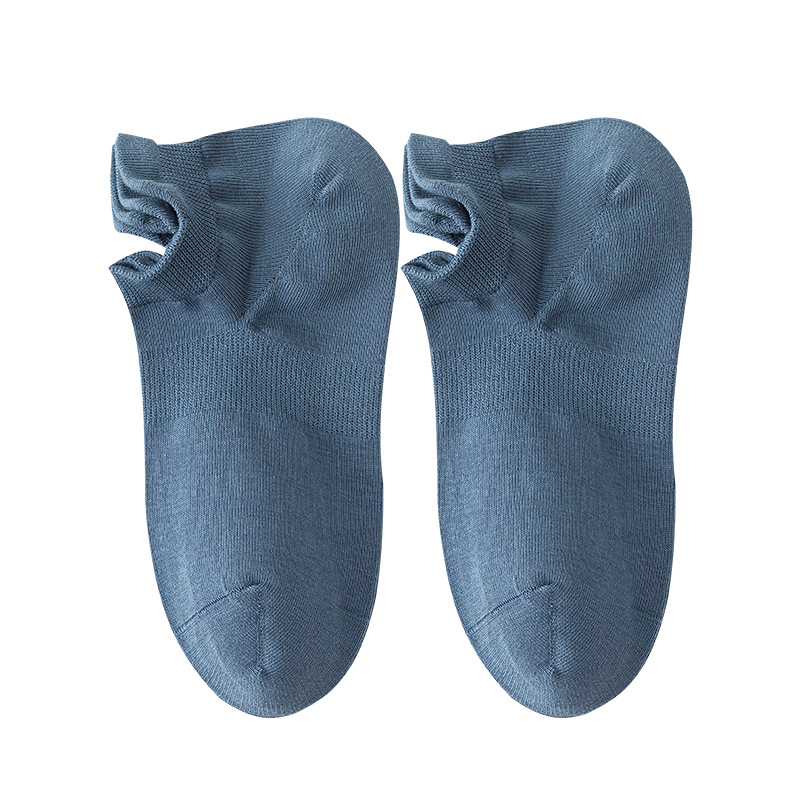 Calcetines de barco de algodón de color sólido, calcetines cortos de orejas para hombres, calcetines de embalaje independientes de algodón anti-balling 100 en uno sin costuras óseas