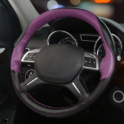 Cross border Manufactor wholesale Microfiber skin Steering wheel Automobile sleeve Four seasons Steering wheel cover Hand sewing steering wheel cover