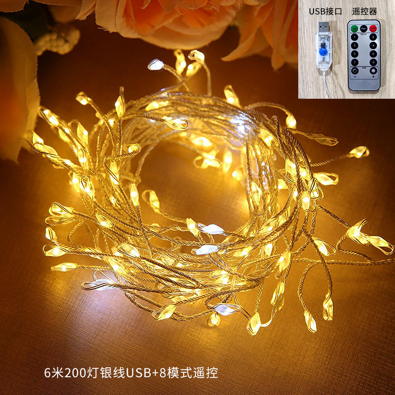 Nueva luz de cañón de látigo LED de Navidad, luz de cadena de alambre de cobre, luces de decoración de patio de vacaciones interiores y exteriores, luces de Navidad al por mayor