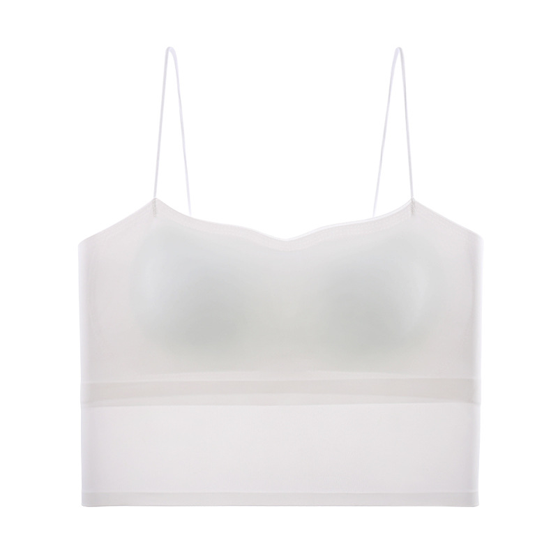 Bra interior de verano ligero y delgado cinturón transpirable un pecho pequeño se reúne a prueba de la luz de color sólido ocio interior de la espalda hermosa