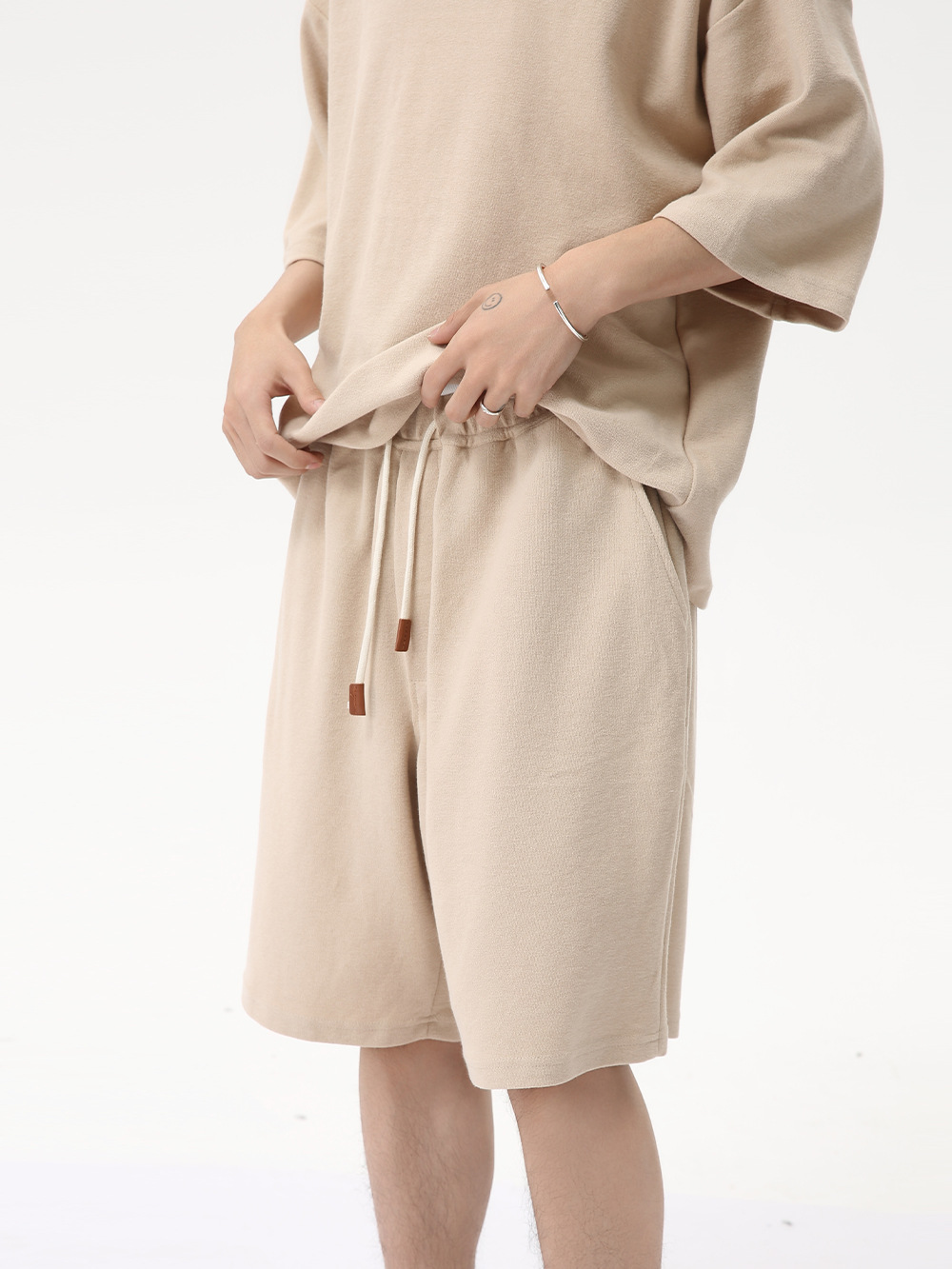 MTLCLOTHES Ropa de hombre | Estilo coreano Color sólido Sencillo Sensación relajada Cómodo y versátil Traje de manga corta de ocio deportivo de moda