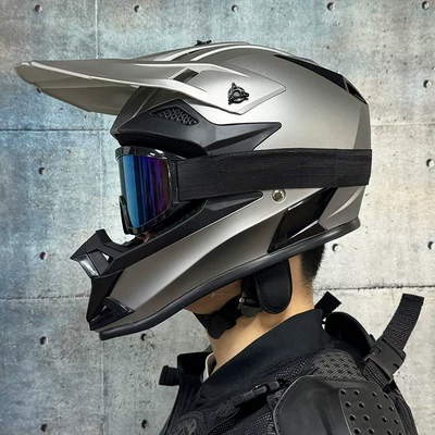 Full-Face Helmet for Men and Women – Motosiklet kaskı (dəbilqə) - metallic-gray-with-666-color-mirror-and-free-gloves-and-mask-s