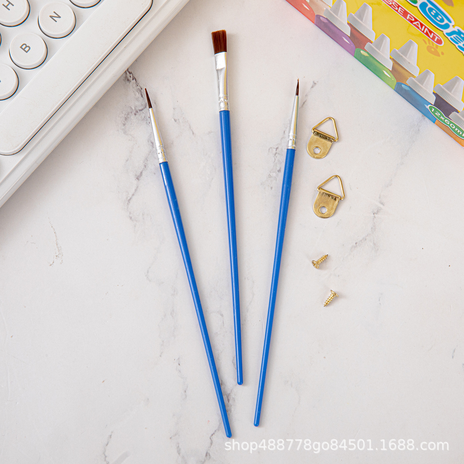 Fábrica directa pincel de dibujo de nylon azul pincel de cabeza plana graffiti pincel de dibujo de pintura pintores de arte diy