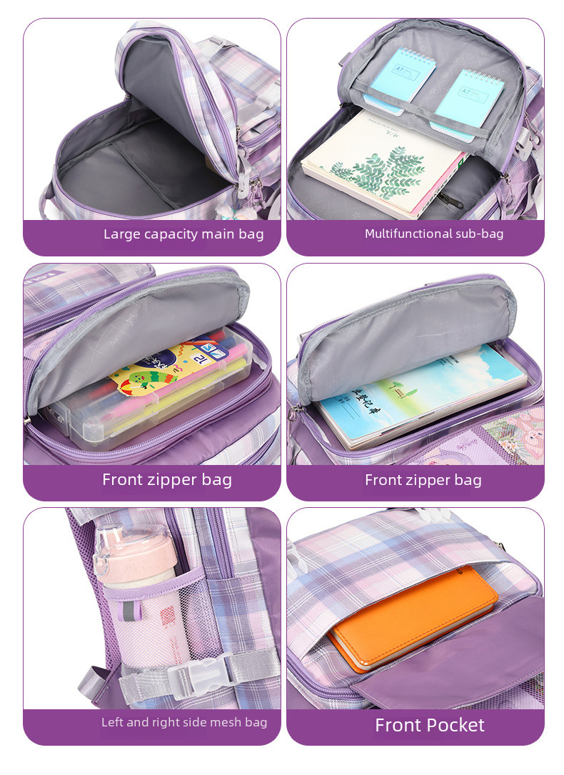 Korean Japanese Girls Junior High School Schoolbag Large Capacity High Quality Junior High School Schoolbag Lightweight Backpack