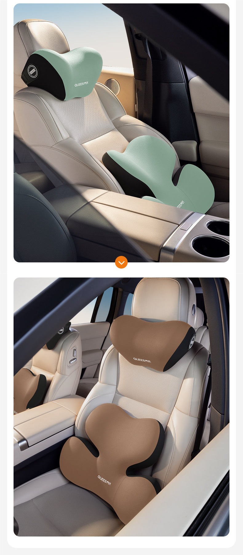 Joe's Car Lumbar Support Cushion, Car Seat Lumbar Pad, Backrest Cushion, Car Headrest, Neck Pillow