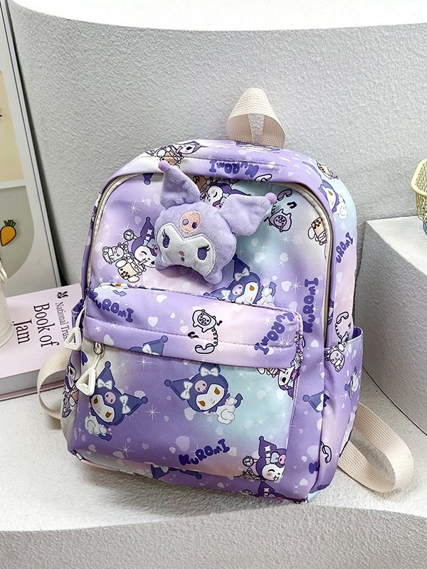 2024 nueva mochila infantil muñeca de dibujos animados bolsas de accesorios impresión mochila casual Oxford mochila guardería