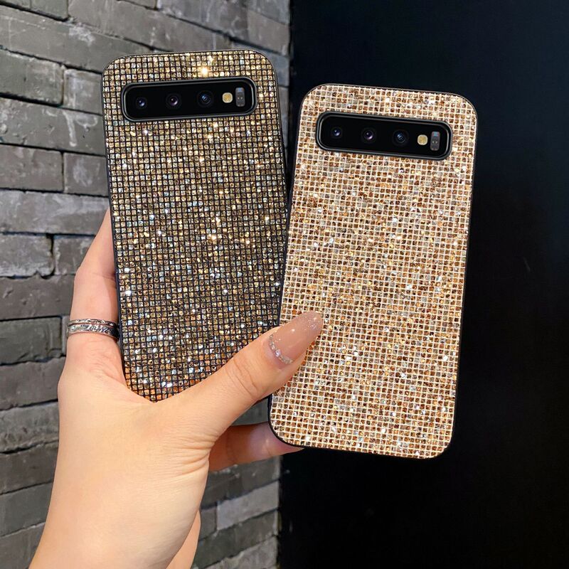 Cross-Border Applicable Samsung Galaxy S10 5g Mobile Phone Case Simple Golden Plaid S10Plus Shiny Protective Cover
