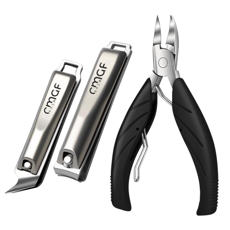 Yan picar pinzas de uñas conjunto de trincheas de uñas cuchillo de uñas biselado pie de pedicura tijeras individuales para el hogar