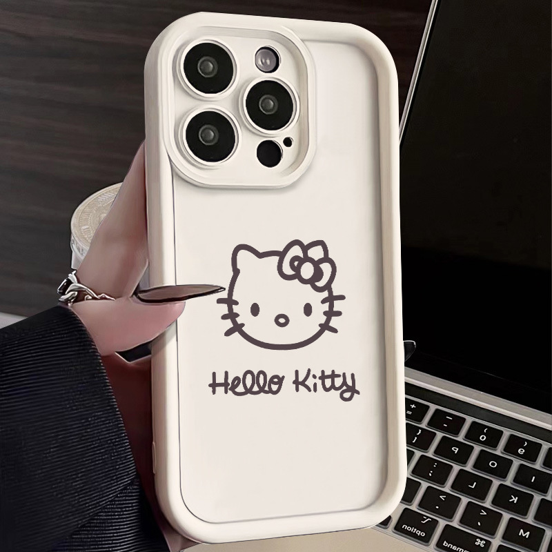 Kitty Cat Apple 15/16Plus Mobile Phone Case 14Promax13 All-Inclusive 17Pro Cartoon 11 Anti-Fall and Durable