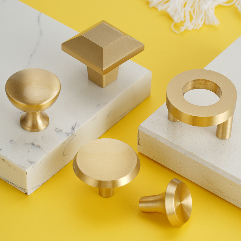 法式純黃銅彎管明裝單長孔隱形暗裝家具五金衣鞋廚抽屜櫃門拉把手