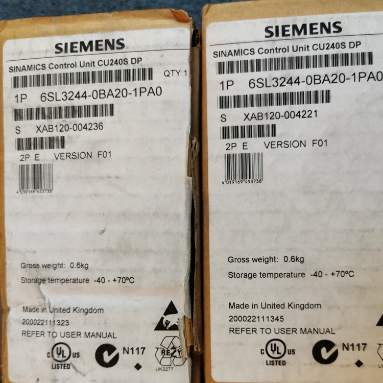 全新原装正品西门子G120 CU240S PN控制单元6SL3244-0BA20-1FA0
