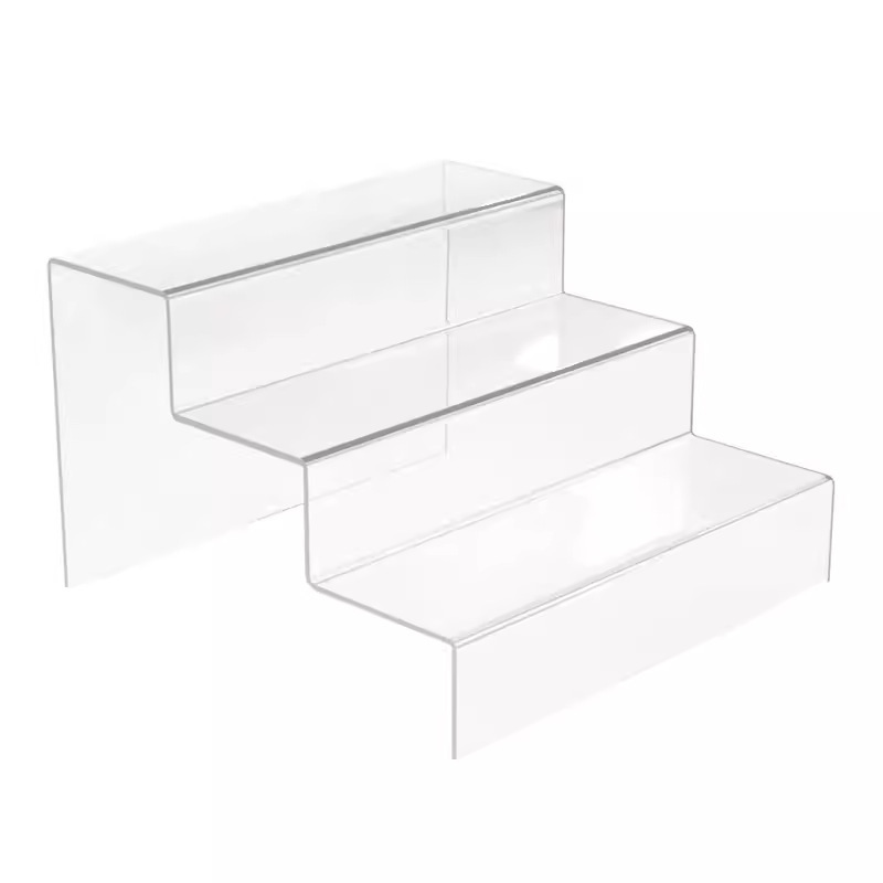 Acrílico escalonado estante de exhibición caja ciega de transmisión en vivo modelo hecho a mano estante de exhibición de almacenamiento de cosméticos al por mayor