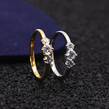 2024批发钛钢复古轻奢锆石戒指自律精致低调钻戒指女设计师食指戒