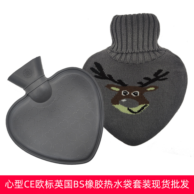 En stock lindo en forma de corazón mano más caliente bolsa de agua portátil creativo llenado de inyección de agua bolsa de agua caliente moda portátil bolso caliente al por mayor