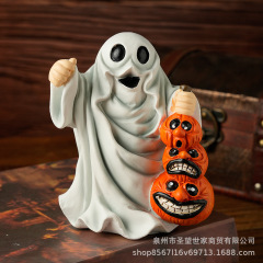 クロスボーダーハロウィン中指かわいいゴーストモンスターカボチャゴーストカボチャ樹脂装飾品