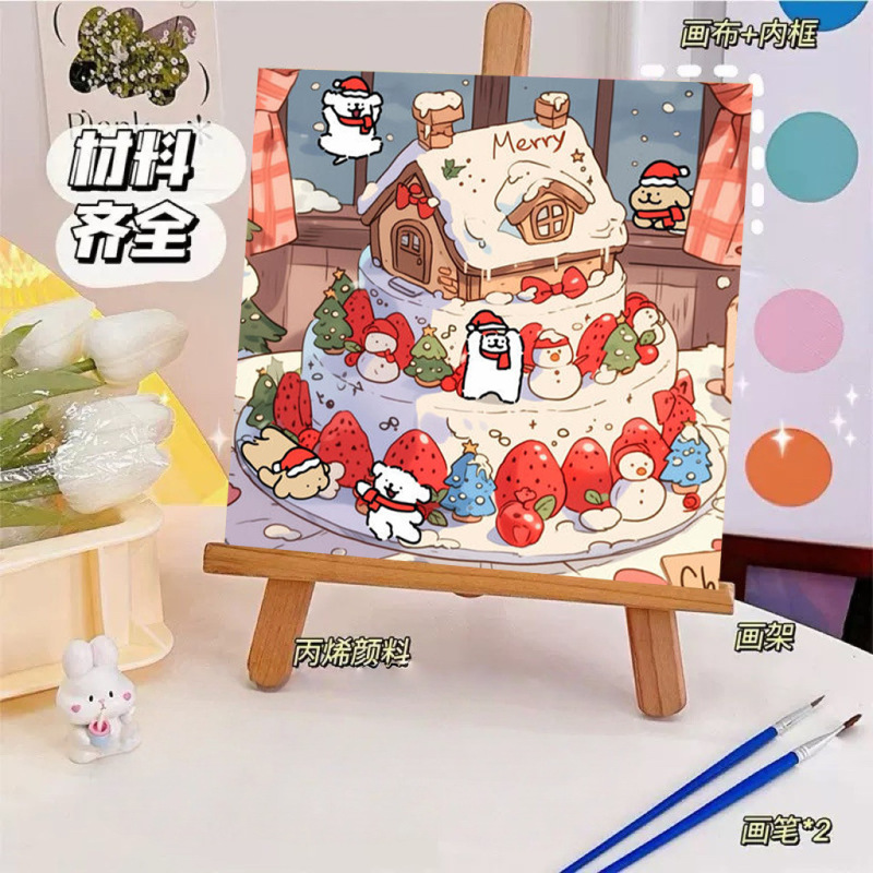 ライン子犬デジタル油絵 diy 手描き落書き漫画かわいい癒しの装飾メーカー卸売|undefined