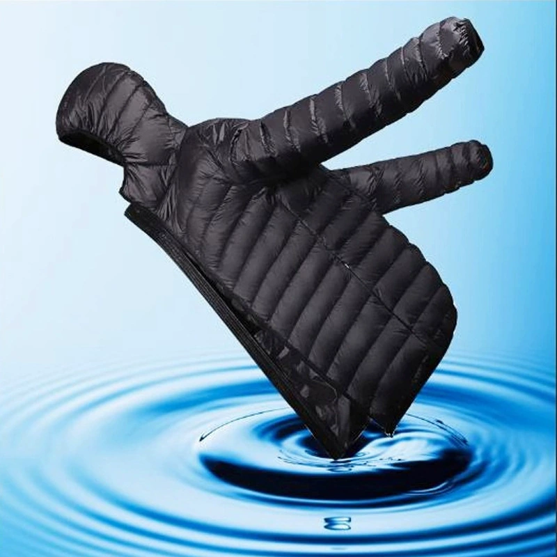 Men's velvet short handheld light and thin down jacket with hood, 2024 years, feather stuffing, plus size