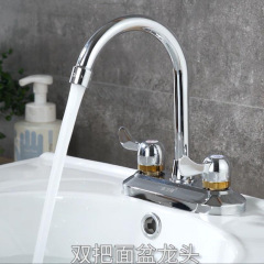 全銅製洗面器ダブル蛇口温冷二穴洗面器洗面器蛇口浴室の蛇口