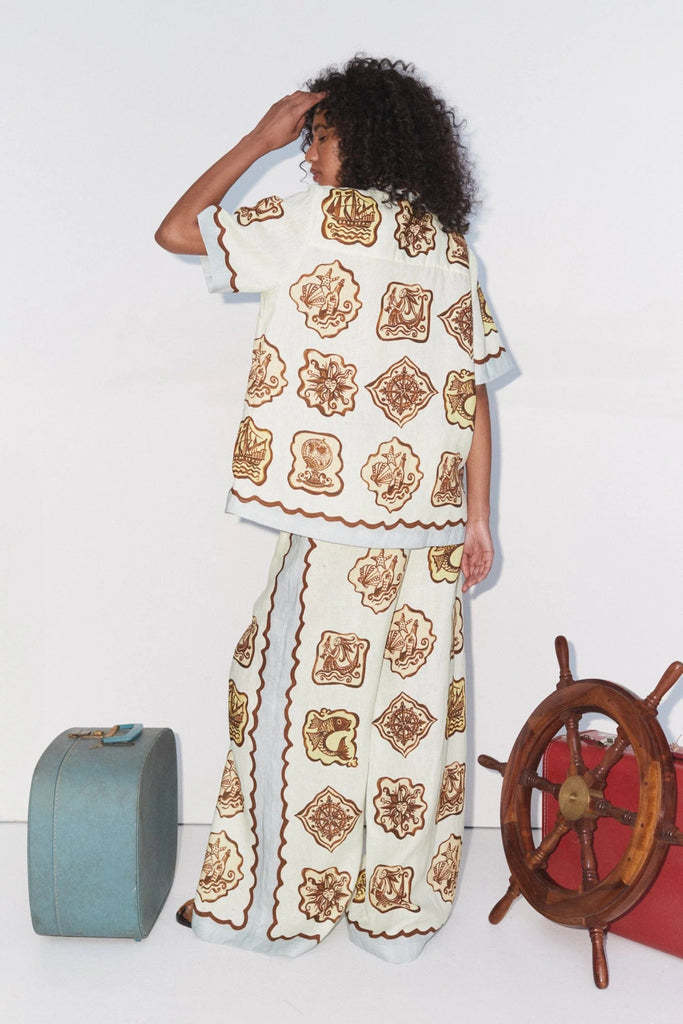 European American Cross-border 2024 New And Casual Fashion Versatile Linen With Suit Collar Shirt Set_ecoleips.com