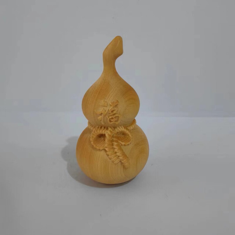 崖柏の木彫りの瓢箪の実木の取っ手の件の工芸品の寿星の公の瓢箪の福の字の瓢箪は文を身につけて置物を遊びます。|undefined