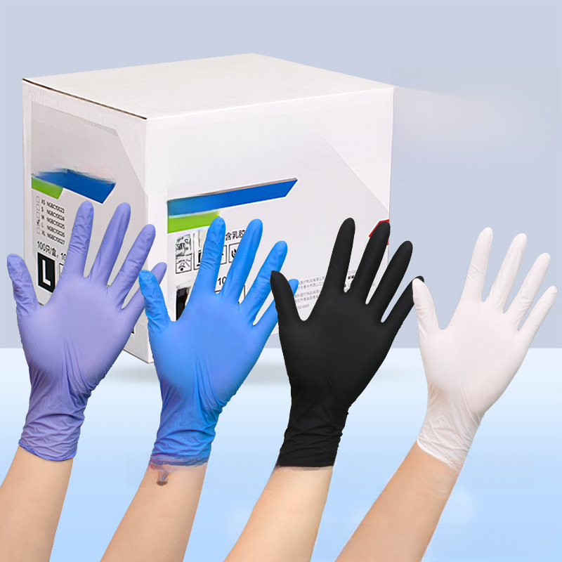 Disposable nitrile gloves food grade PVC transparent durable latex rubber nitrile gloves for household factory wholesale