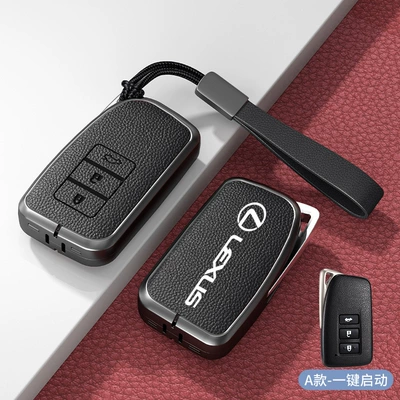 key set es200 es300h: Car key bag - standard-type-a-one-click-start-noble-black-zinc-alloy-shell-hand-strap