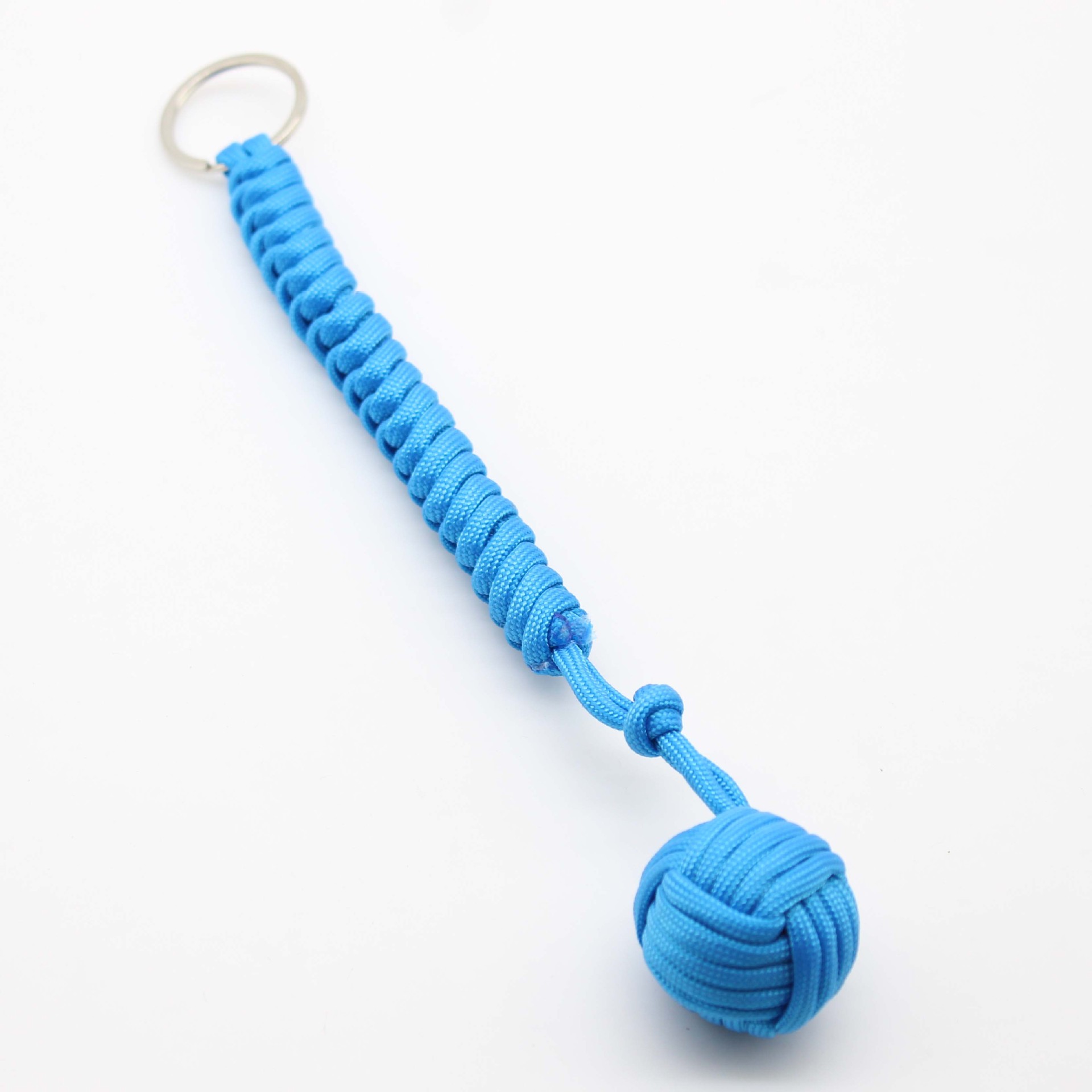 Paraguas cuerda tejida bola de acero serpiente nudo bola mono puño paraguas cuerda supervivencia al aire libre llavero paraguas cuerda colgante bola