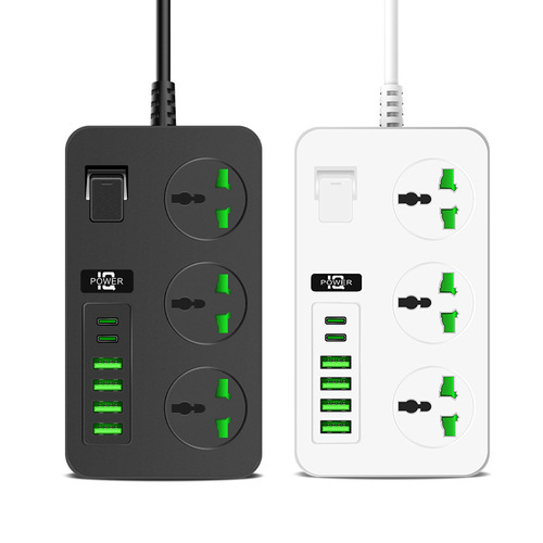 Globalcom 250V power strip with cable usb power strip office home power strip British and American high power smart power strip