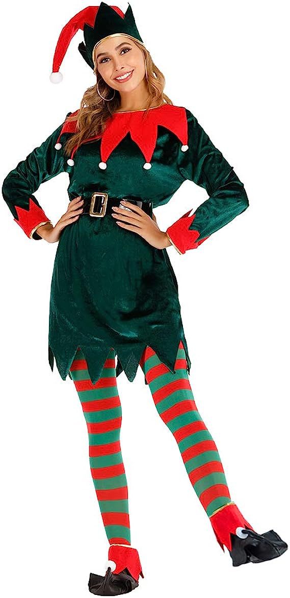 Navidad ropa para niños y niñas ropa para padres e hijos Cosplay lindo elfo verde payaso traje de rendimiento