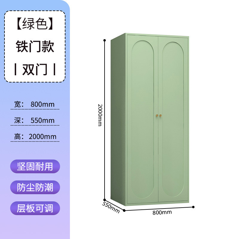 衣柜钢制出租房用彩色衣橱卧室客厅家用铁艺无甲醛简易储物铁皮柜|undefined